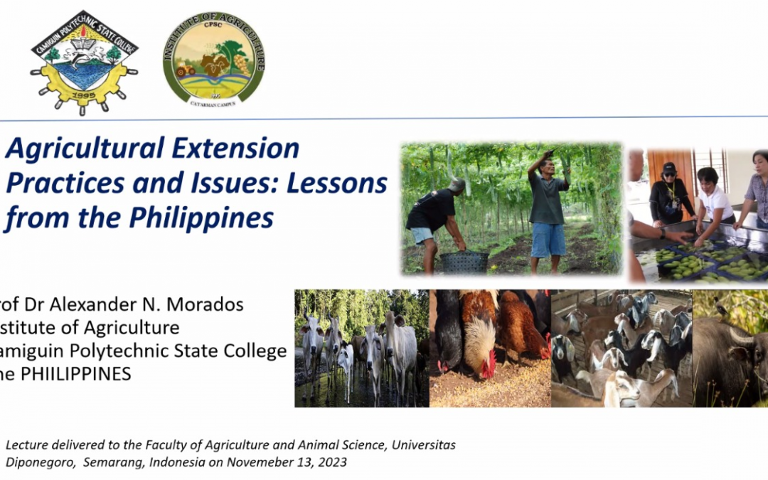 Lesson Learn Agricultural Extension Activities in the Philippines
